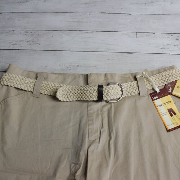 Lee Vintage Women's Belted Shorts Plus Size 20W Tan - Picture 4 of 8